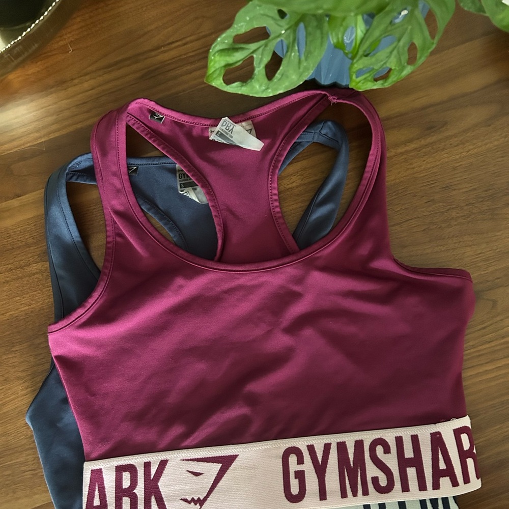 Gymshark Magenta and Blue Sports Bra Bundle, SMALLS